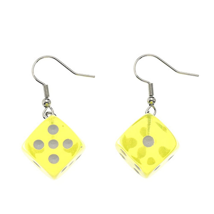 1 Pair Dangle Earrings Colored Dice Bright Color Jewelry Funny Exquisite Hook Earrings for Daily Wear Image 1