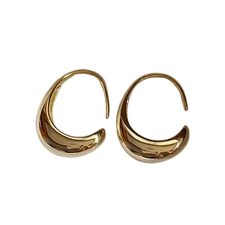 1 Pair Hoop Earrings Geometric Arc Simple Lightweight Exquisite Chic Earrings for Minimalist Image 12