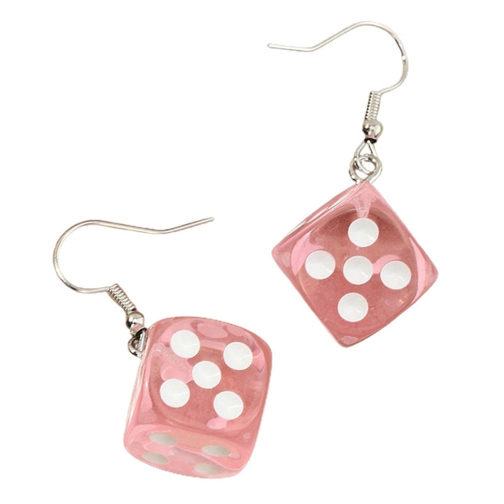 1 Pair Dangle Earrings Colored Dice Bright Color Jewelry Funny Exquisite Hook Earrings for Daily Wear Image 6