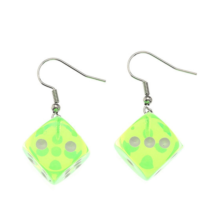 1 Pair Dangle Earrings Colored Dice Bright Color Jewelry Funny Exquisite Hook Earrings for Daily Wear Image 7