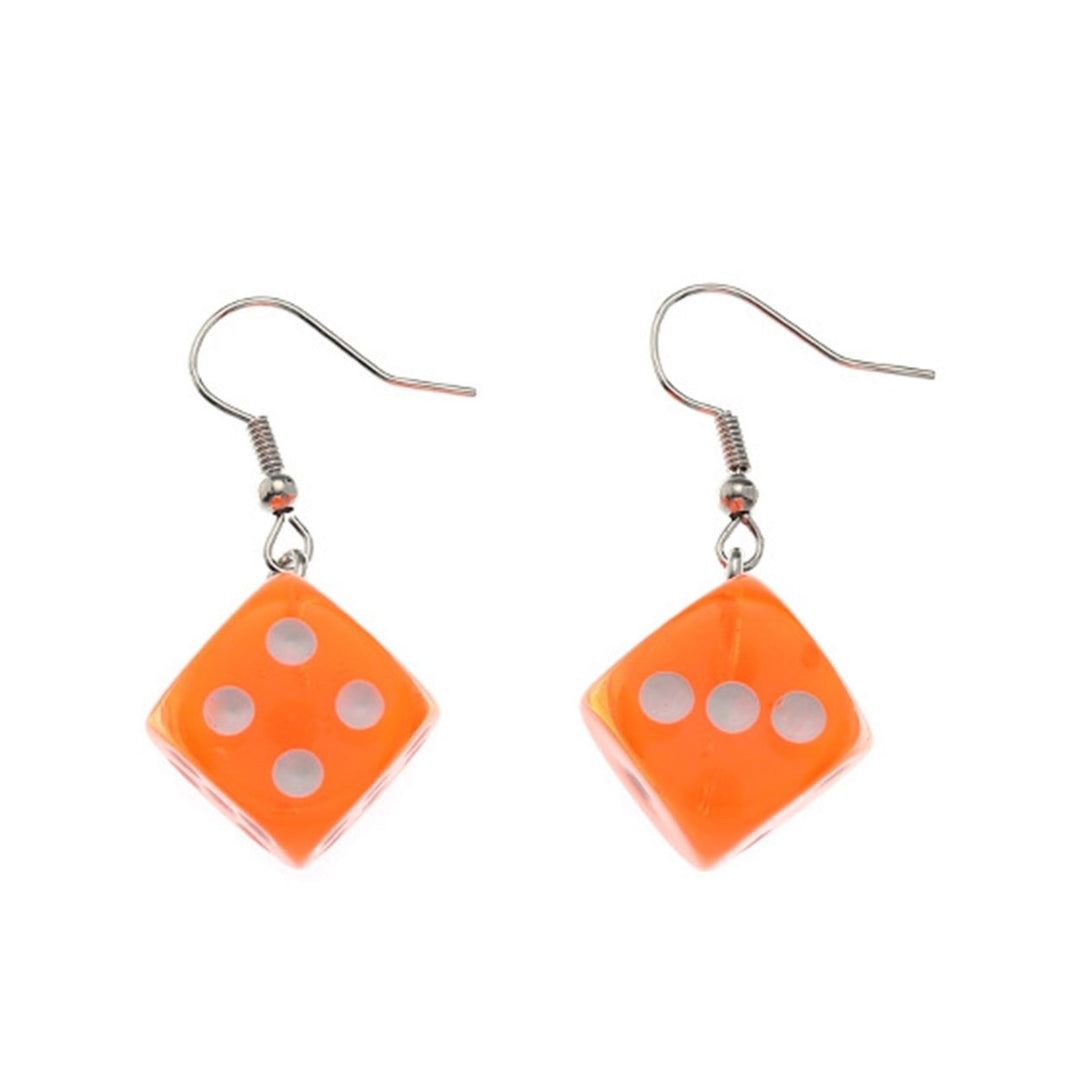 1 Pair Dangle Earrings Colored Dice Bright Color Jewelry Funny Exquisite Hook Earrings for Daily Wear Image 8