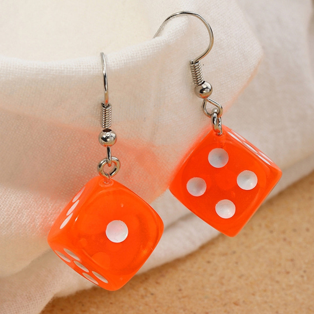 1 Pair Dangle Earrings Colored Dice Bright Color Jewelry Funny Exquisite Hook Earrings for Daily Wear Image 10