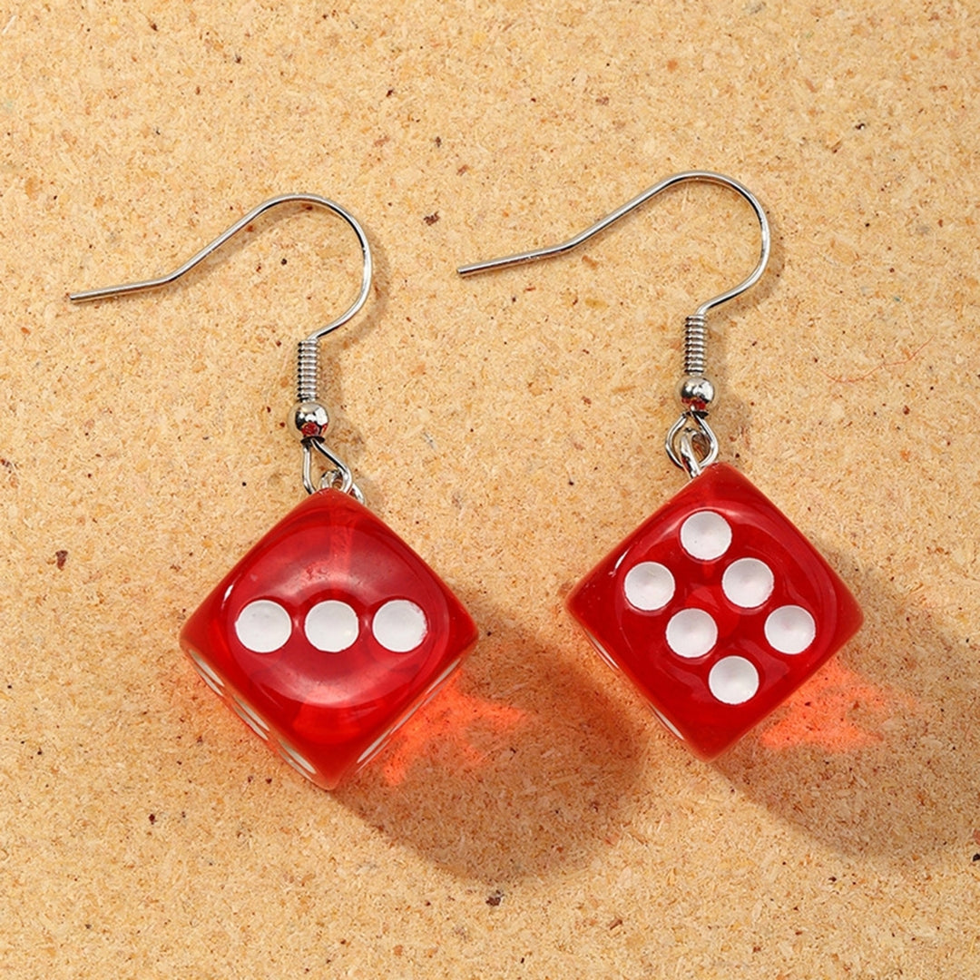 1 Pair Dangle Earrings Colored Dice Bright Color Jewelry Funny Exquisite Hook Earrings for Daily Wear Image 11