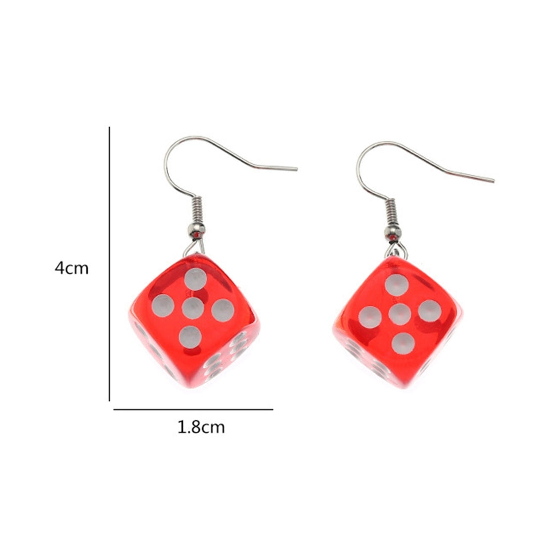 1 Pair Dangle Earrings Colored Dice Bright Color Jewelry Funny Exquisite Hook Earrings for Daily Wear Image 12