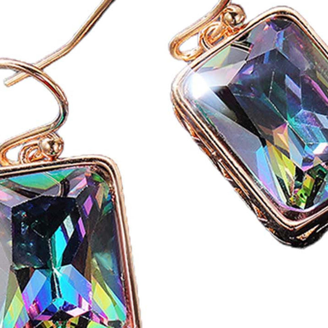 1 Pair Shiny Luxury Drop Earrings Copper Multicolor Cubic Zirconia Hook Earrings Party Jewelry Image 10