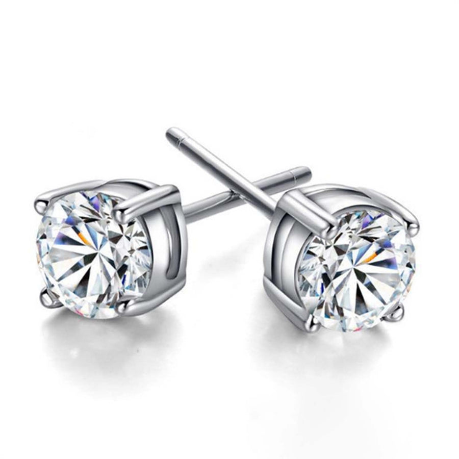 1 Pair Stud Earrings Geometric Rhinestone Jewelry Fashion Appearance Korean Style Ear Studs for Daily Wear Image 1