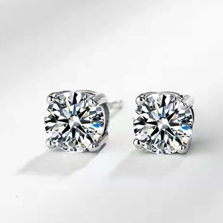 1 Pair Stud Earrings Geometric Rhinestone Jewelry Fashion Appearance Korean Style Ear Studs for Daily Wear Image 3