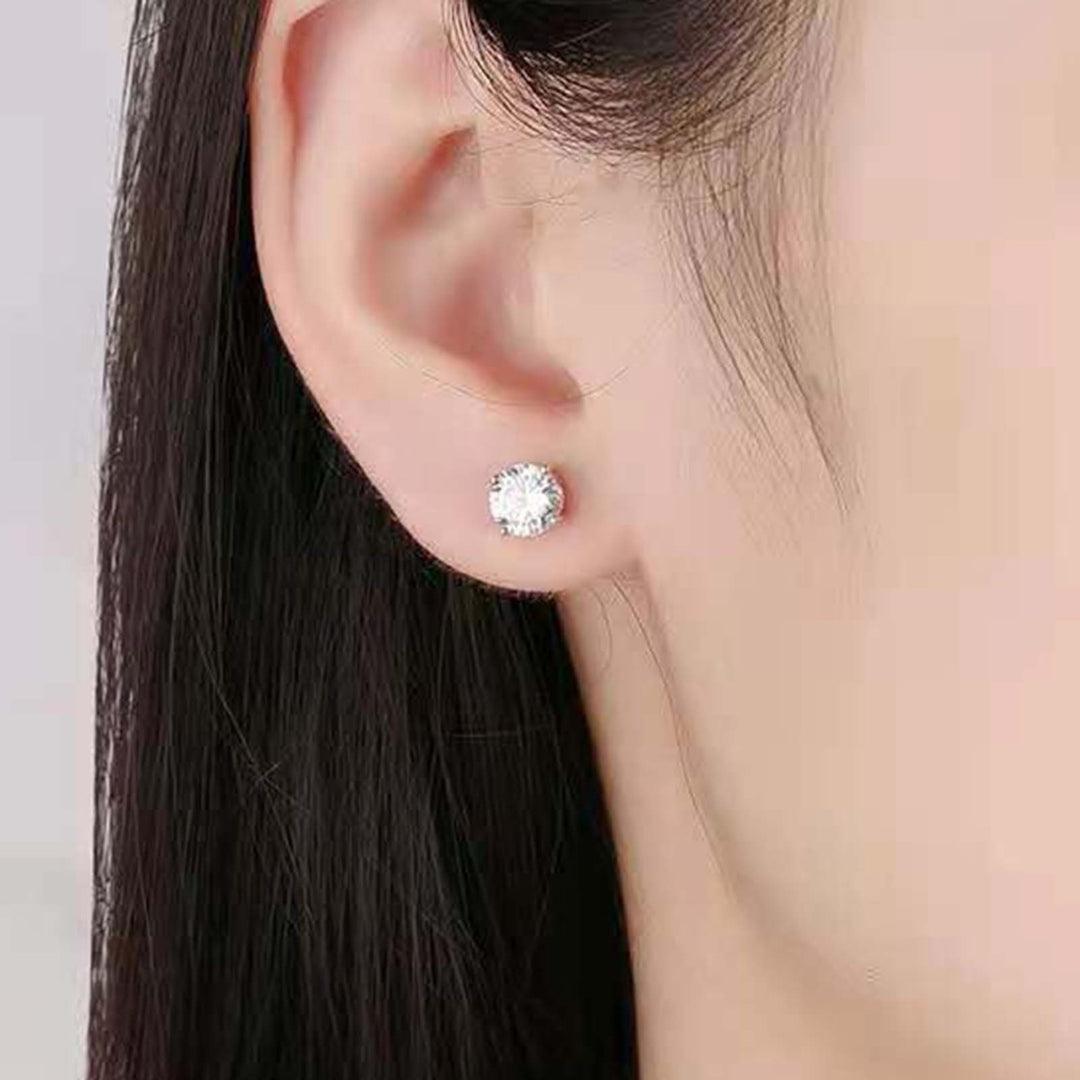 1 Pair Stud Earrings Geometric Rhinestone Jewelry Fashion Appearance Korean Style Ear Studs for Daily Wear Image 4