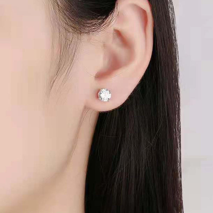 1 Pair Stud Earrings Geometric Rhinestone Jewelry Fashion Appearance Korean Style Ear Studs for Daily Wear Image 7