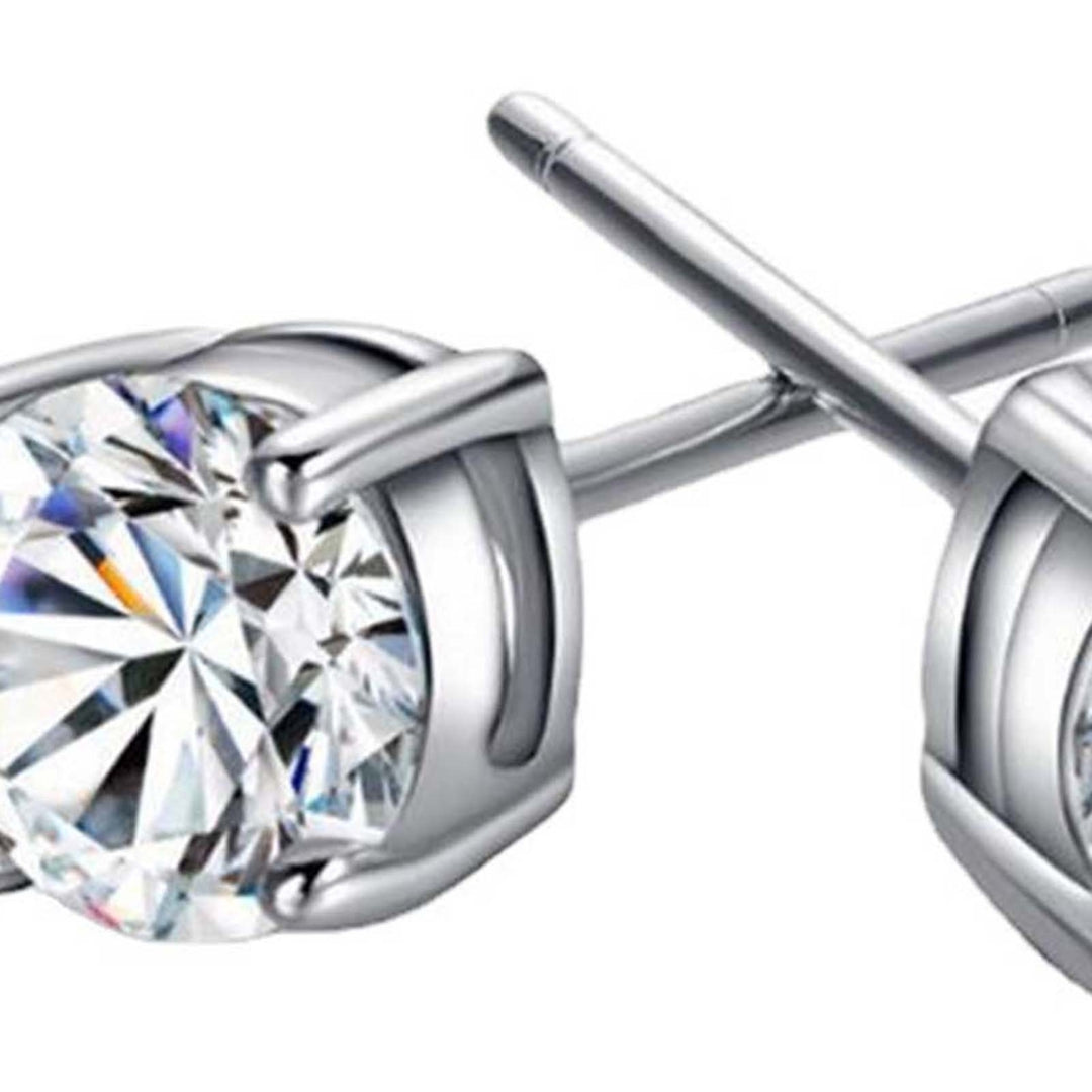 1 Pair Stud Earrings Geometric Rhinestone Jewelry Fashion Appearance Korean Style Ear Studs for Daily Wear Image 11