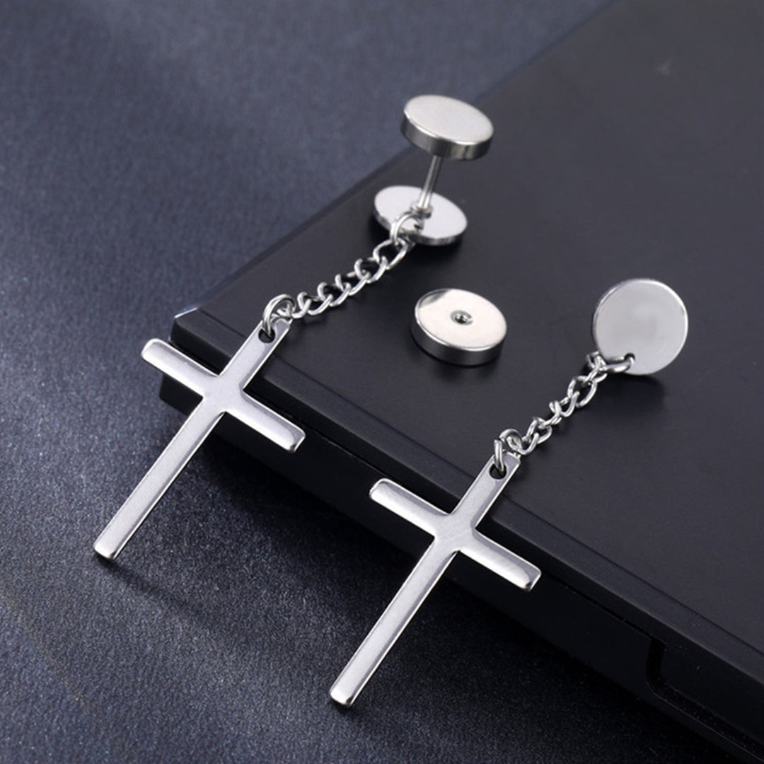 1Pc Unisex Dangle Earring Geometric Hip Hop Jewelry Simple Electroplated Earring for Daily Wear Image 6