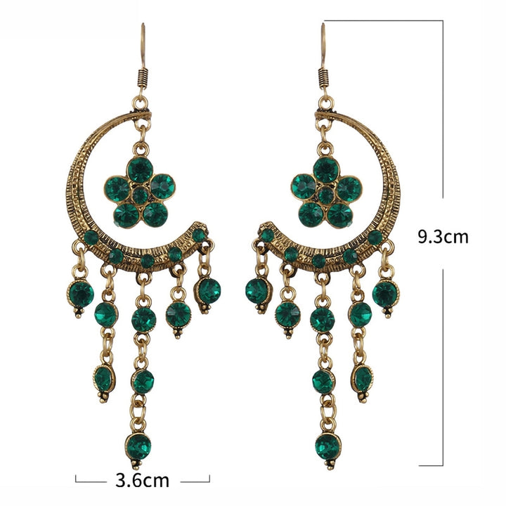 1 Pair Hook Earrings Half Moon Shape Tassels Jewelry Exquisite Long Lasting Dangle Earrings for Banquet Image 11