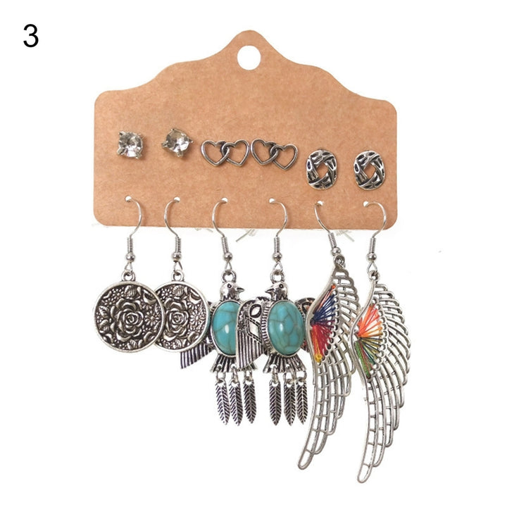1 Set Feather Design Hoop Earrings All Match Alloy Comfortable Wear Earrings for Daily Image 4