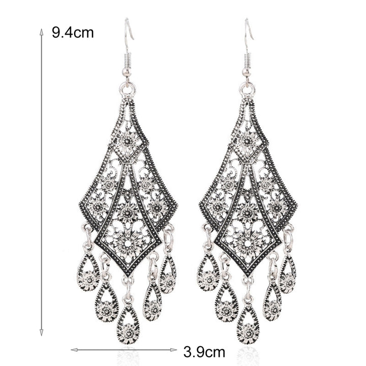 1Pair Drop Earrings Waterfall Shape Anti-allergic Easily Apply Boho Chandelier Dangle Drop Earrings for Girl Image 4