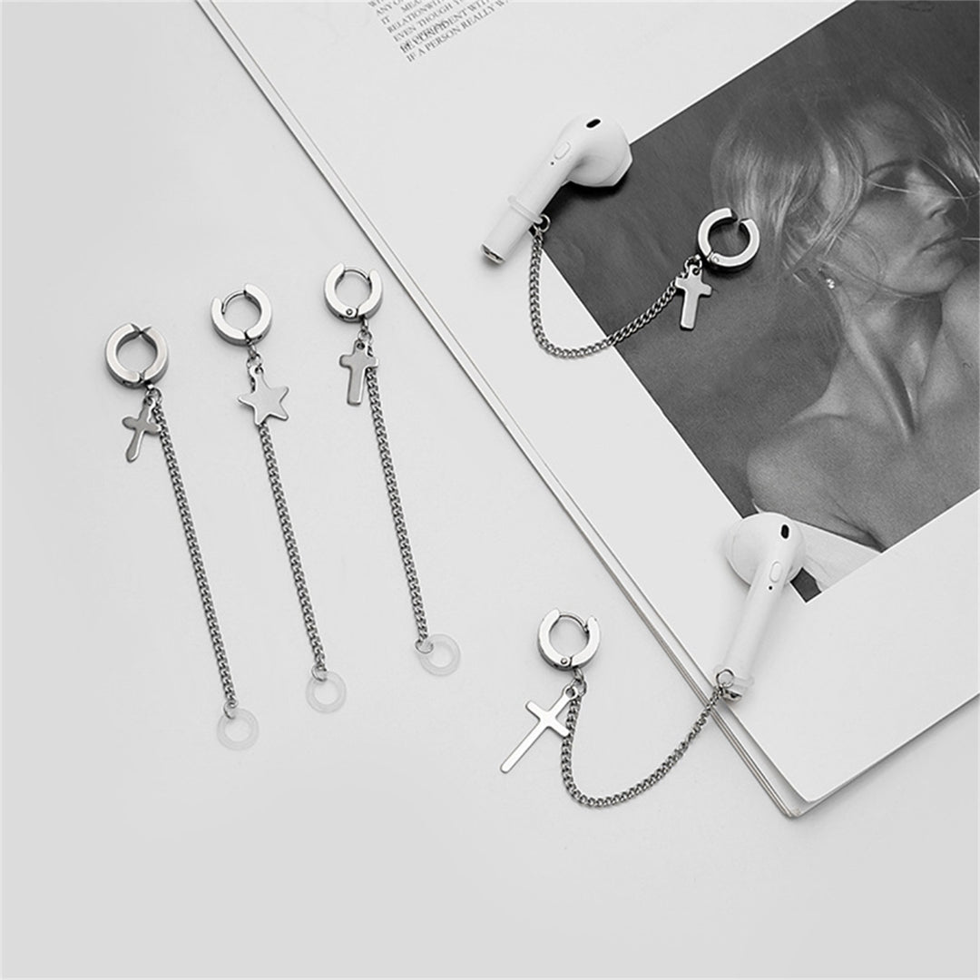 1 Pc Anti Lost Earrings Universal Fit Easy to Use Non-slip Stainless Steel Earphone Earring Strap for Daily Wear Image 12
