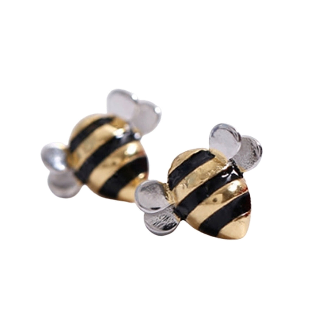 Women Stud Earrings Bee Shape Long Lasting Jewelry Lightweight Bright Luster Ear Studs Necklace for Wedding Image 3