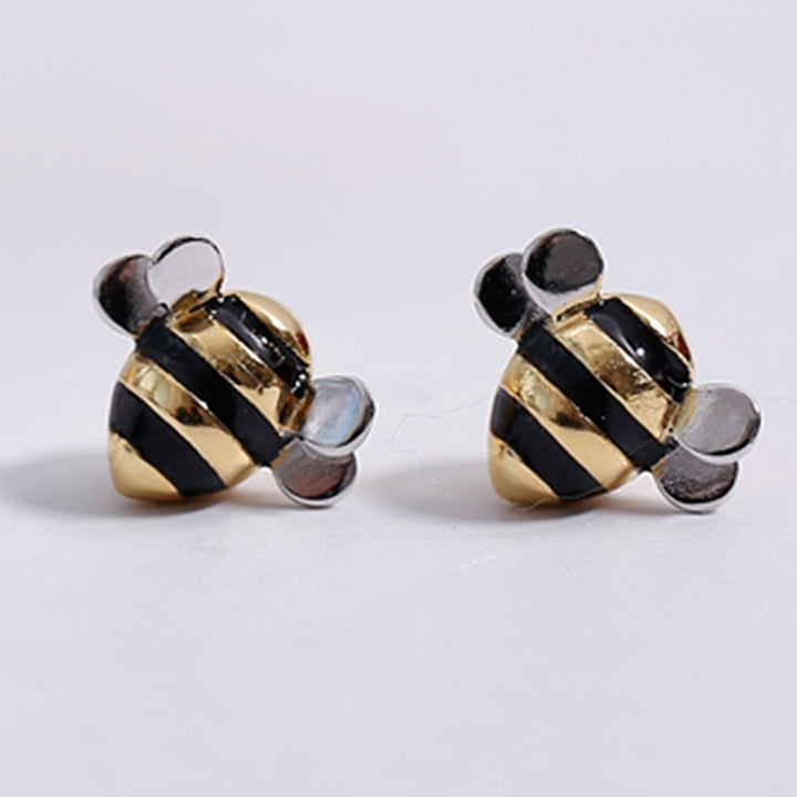 Women Stud Earrings Bee Shape Long Lasting Jewelry Lightweight Bright Luster Ear Studs Necklace for Wedding Image 6