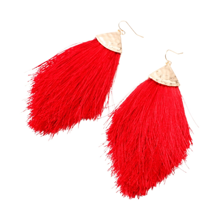 1 Pair Women Earrings Tassel Bohemia Style Fringe Lightweight Drop Earrings for Daily Wear Image 3