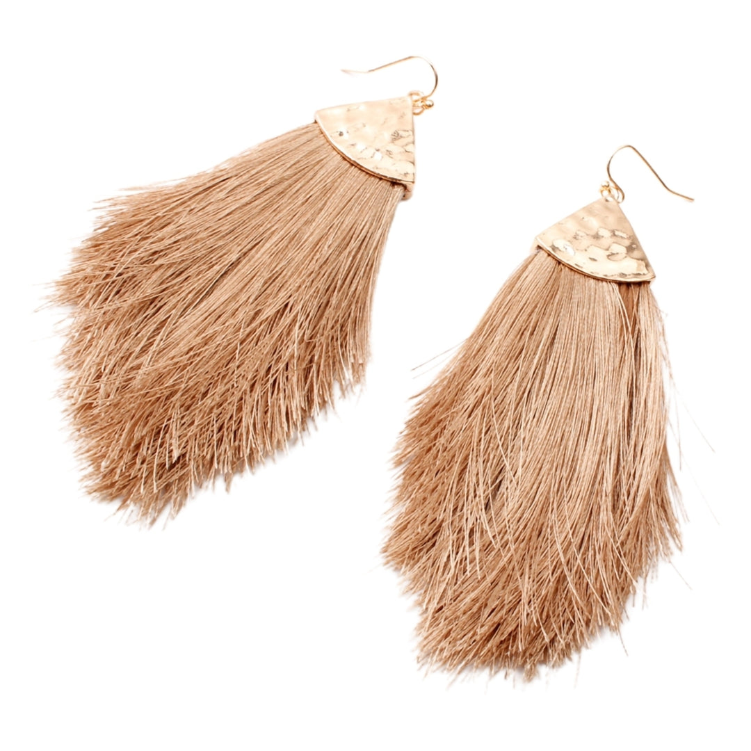 1 Pair Women Earrings Tassel Bohemia Style Fringe Lightweight Drop Earrings for Daily Wear Image 6