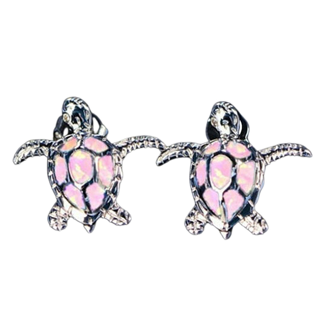 1 Pair Inlaid Faux Gem Women Earrings Charm Gift Cute Sea Turtle Stud Earrings Jewelry Accessory Image 6