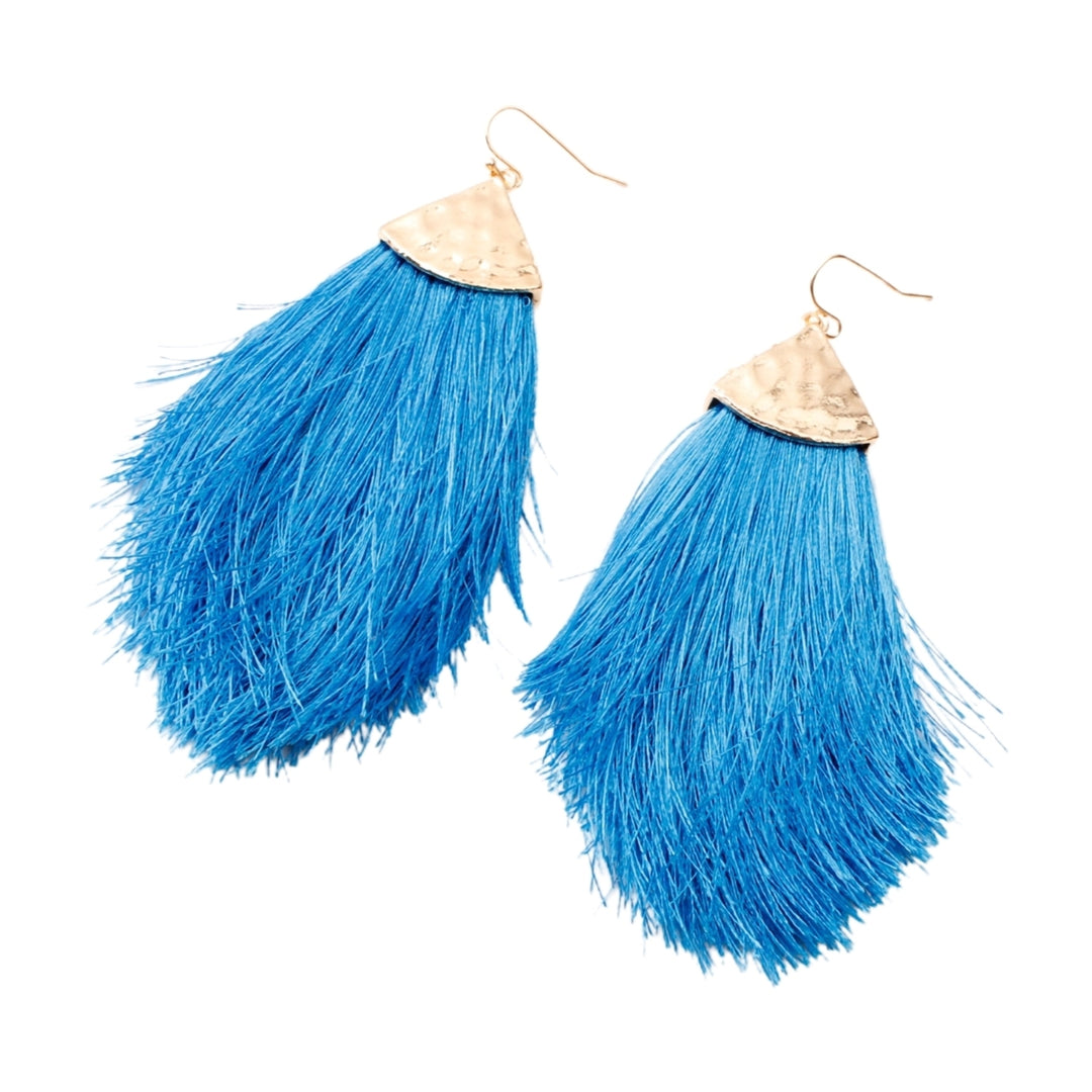 1 Pair Women Earrings Tassel Bohemia Style Fringe Lightweight Drop Earrings for Daily Wear Image 8