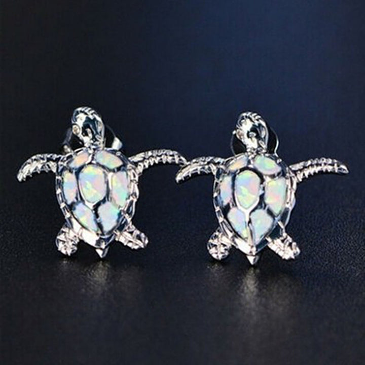 1 Pair Inlaid Faux Gem Women Earrings Charm Gift Cute Sea Turtle Stud Earrings Jewelry Accessory Image 7
