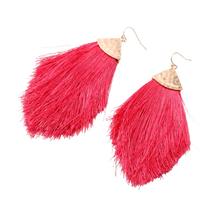 1 Pair Women Earrings Tassel Bohemia Style Fringe Lightweight Drop Earrings for Daily Wear Image 9