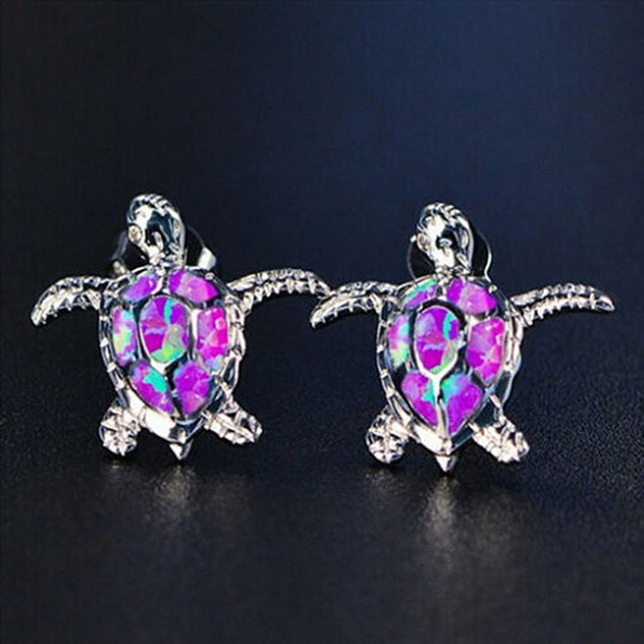 1 Pair Inlaid Faux Gem Women Earrings Charm Gift Cute Sea Turtle Stud Earrings Jewelry Accessory Image 8