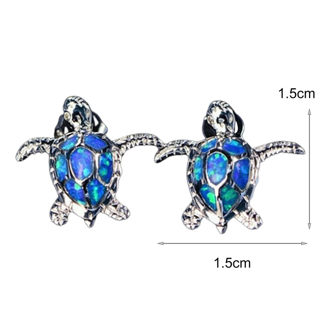 1 Pair Inlaid Faux Gem Women Earrings Charm Gift Cute Sea Turtle Stud Earrings Jewelry Accessory Image 10
