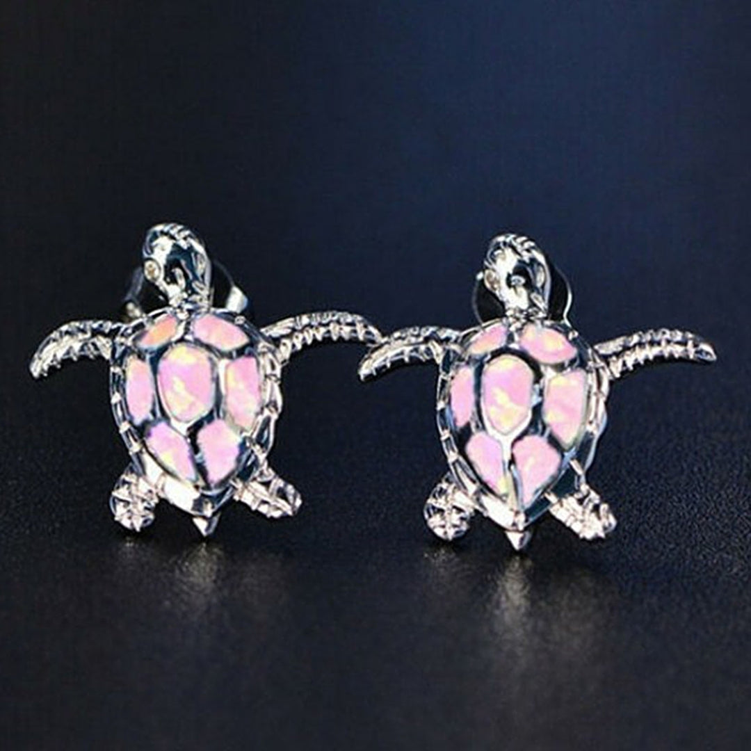1 Pair Inlaid Faux Gem Women Earrings Charm Gift Cute Sea Turtle Stud Earrings Jewelry Accessory Image 11