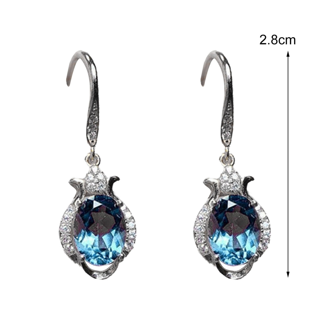 1 Pair Hook Earrings Faux Topaz Rhinestones Ladies Bright Luster Long Lasting Drop Earrings for Wedding Image 4