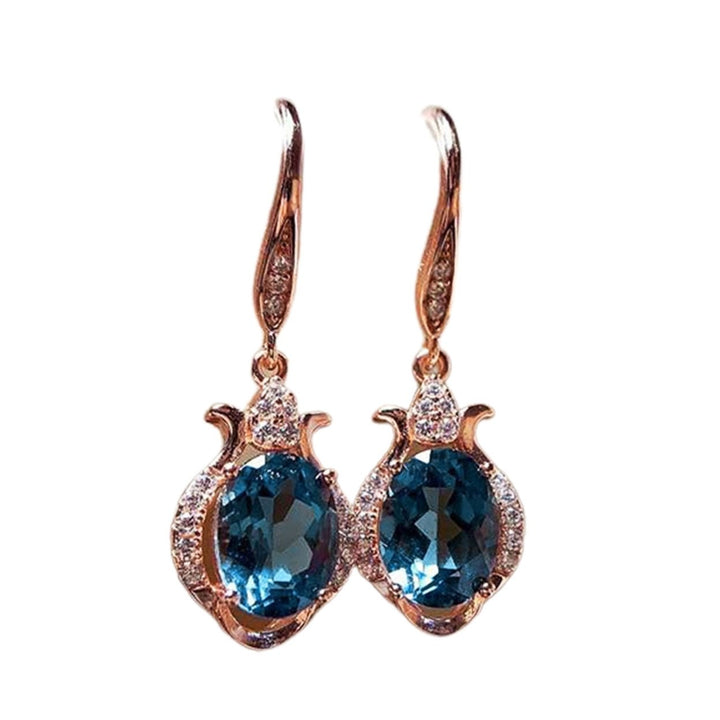 1 Pair Hook Earrings Faux Topaz Rhinestones Ladies Bright Luster Long Lasting Drop Earrings for Wedding Image 11