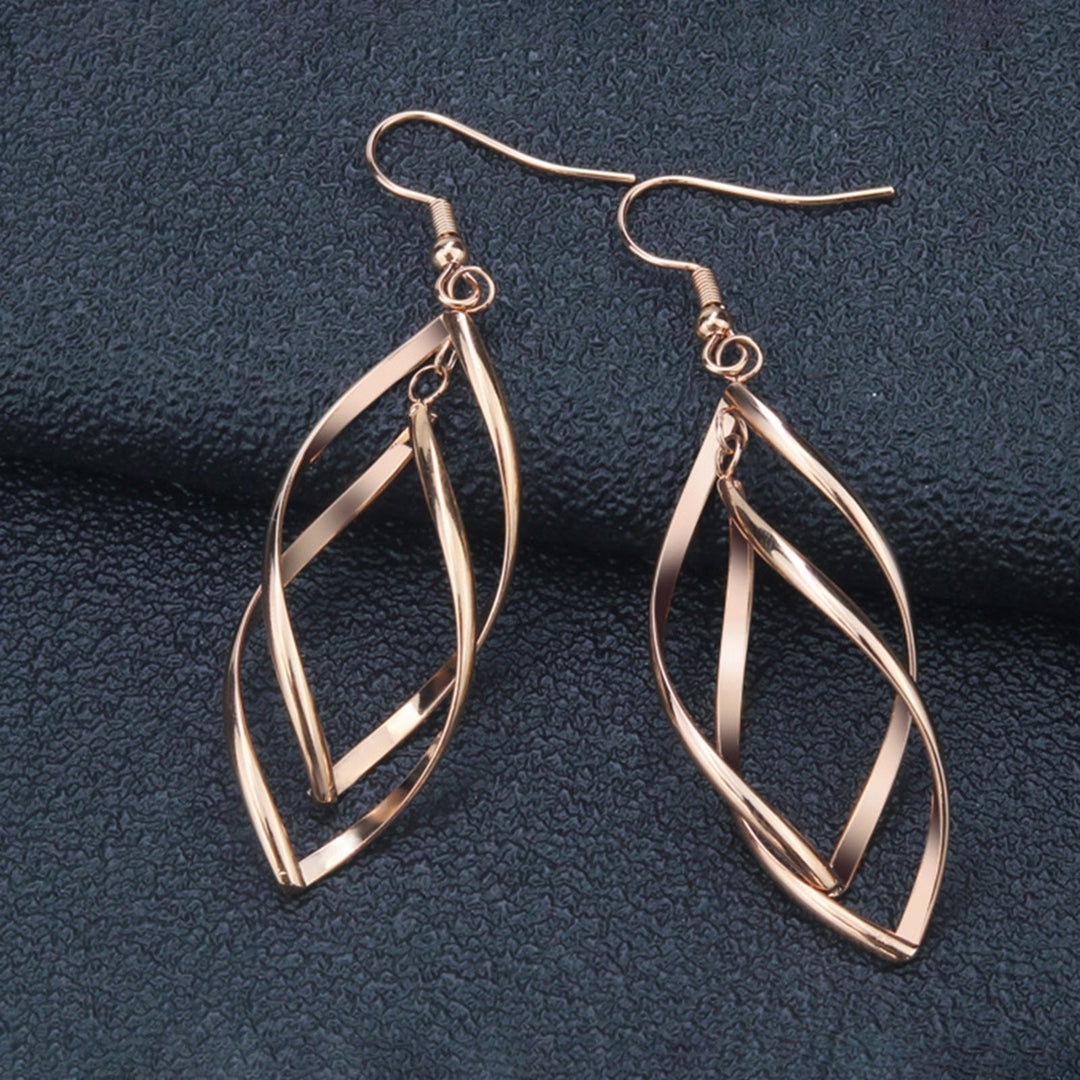 1 Pair Hook Earrings Spirals Rhombus Jewelry Delicate Long Lasting Drop Earrings for Daily Wear Image 6