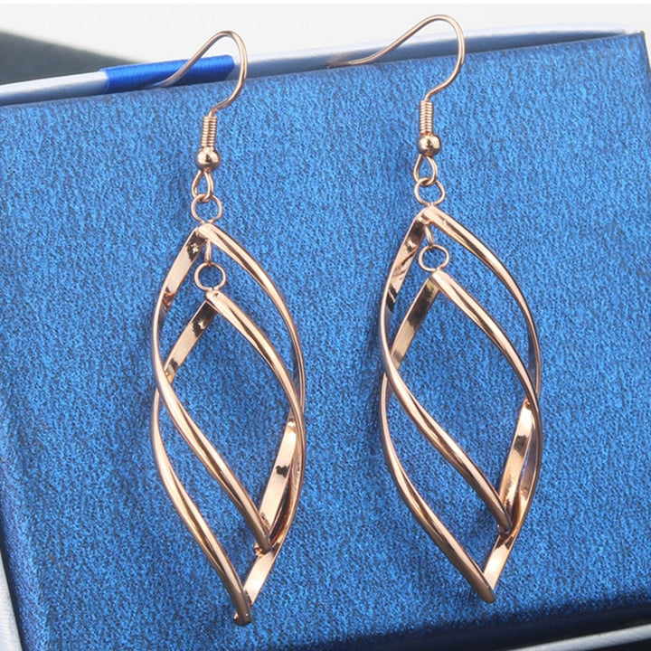1 Pair Hook Earrings Spirals Rhombus Jewelry Delicate Long Lasting Drop Earrings for Daily Wear Image 8