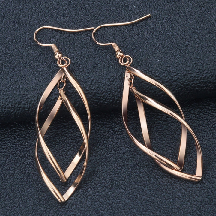 1 Pair Hook Earrings Spirals Rhombus Jewelry Delicate Long Lasting Drop Earrings for Daily Wear Image 9