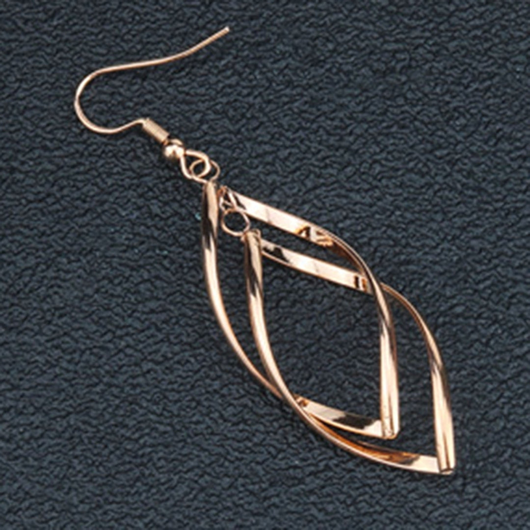 1 Pair Hook Earrings Spirals Rhombus Jewelry Delicate Long Lasting Drop Earrings for Daily Wear Image 12