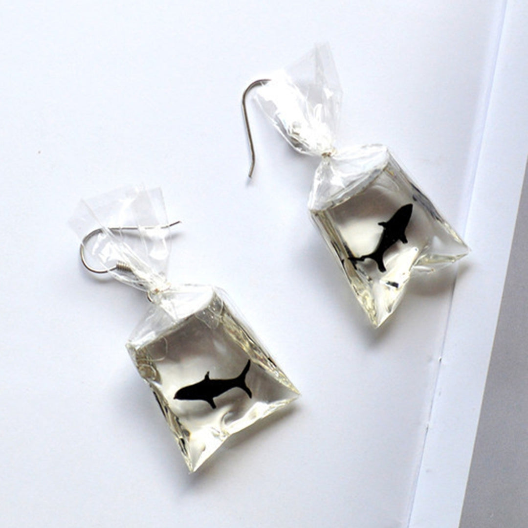1 Pair Piercing Vivid Resin Women Earrings Goldfish Water Bag Dangle Earrings Jewelry Accessories Image 3