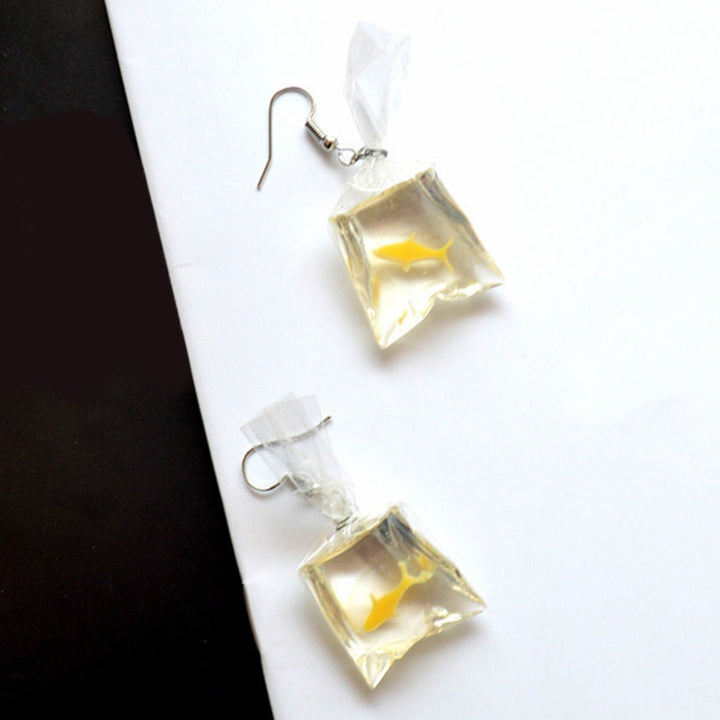 1 Pair Piercing Vivid Resin Women Earrings Goldfish Water Bag Dangle Earrings Jewelry Accessories Image 4