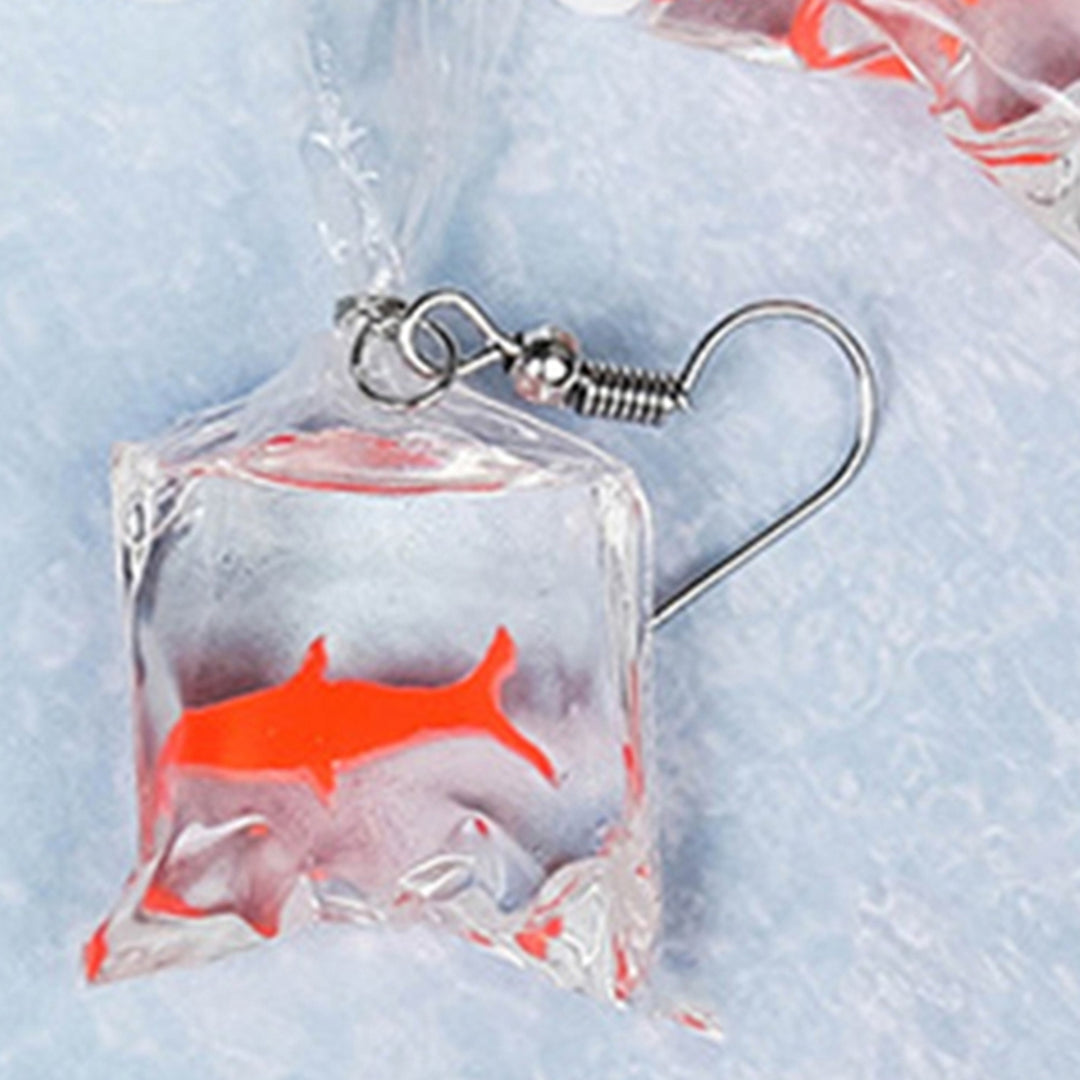 1 Pair Piercing Vivid Resin Women Earrings Goldfish Water Bag Dangle Earrings Jewelry Accessories Image 7