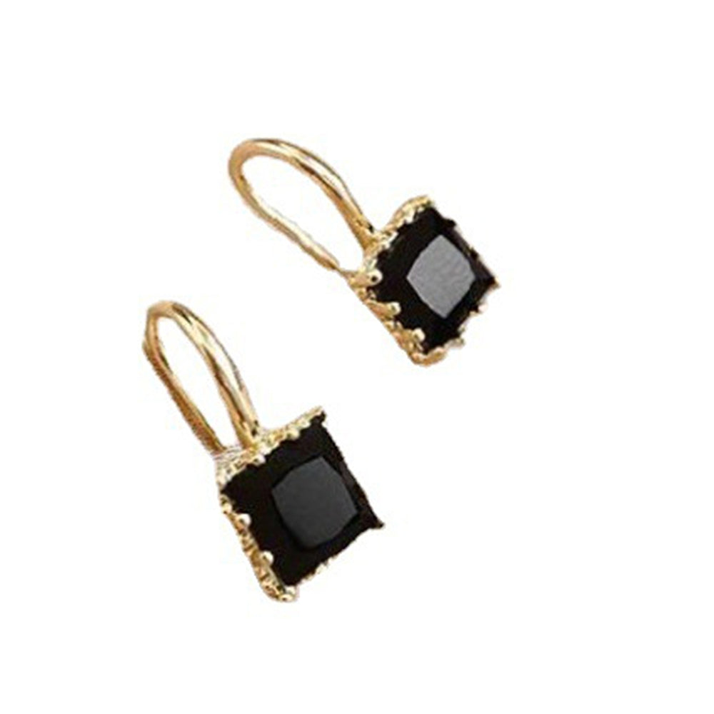 1 Pair Stud Earrings Square Shape Rhinestone Jewelry Fashion Appearance Long Lasting Ear Studs for Daily Wear Image 2