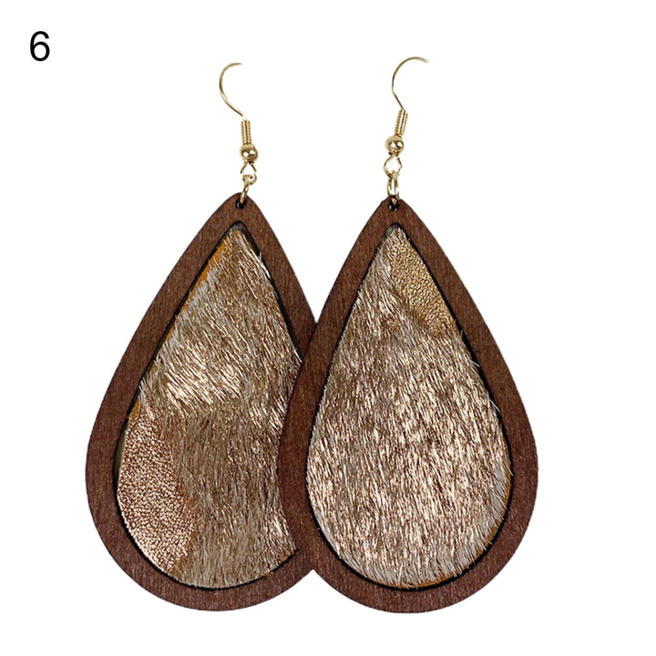 1 Pair Drop Earrings Leopard Water Drop-shaped Jewelry Bohemian Delicate Hook Earrings for Daily Wear Image 7
