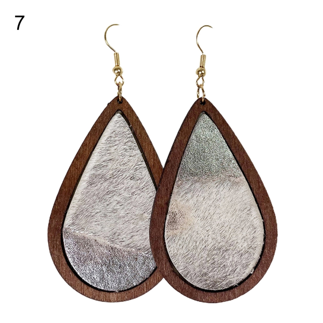1 Pair Drop Earrings Leopard Water Drop-shaped Jewelry Bohemian Delicate Hook Earrings for Daily Wear Image 8