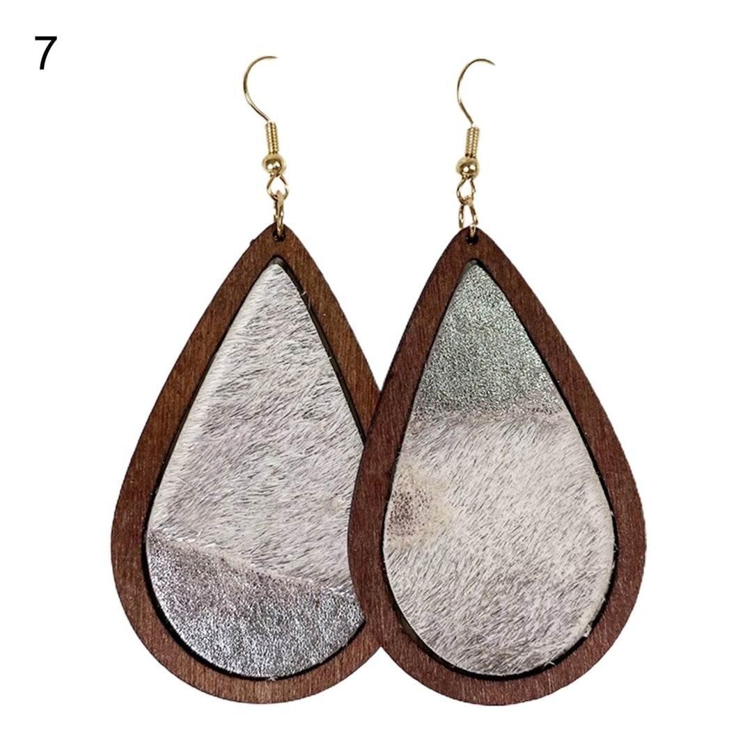 1 Pair Drop Earrings Leopard Water Drop-shaped Jewelry Bohemian Delicate Hook Earrings for Daily Wear Image 1