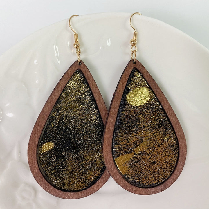 1 Pair Drop Earrings Leopard Water Drop-shaped Jewelry Bohemian Delicate Hook Earrings for Daily Wear Image 9