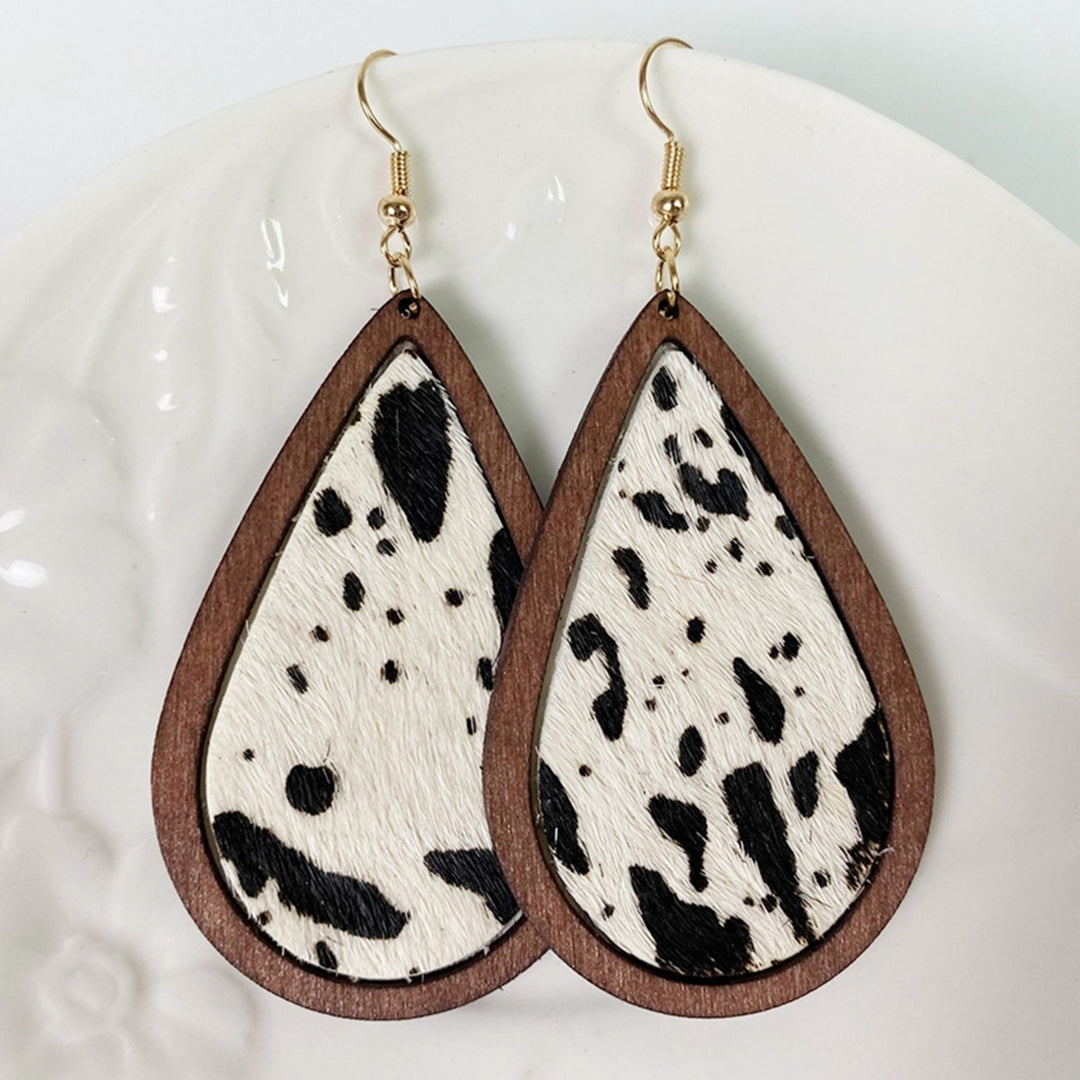 1 Pair Drop Earrings Leopard Water Drop-shaped Jewelry Bohemian Delicate Hook Earrings for Daily Wear Image 10