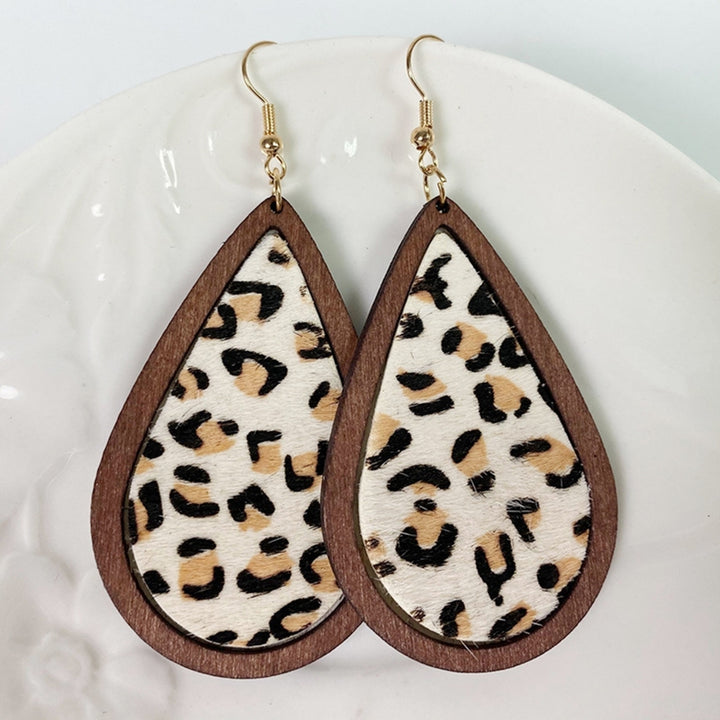 1 Pair Drop Earrings Leopard Water Drop-shaped Jewelry Bohemian Delicate Hook Earrings for Daily Wear Image 11