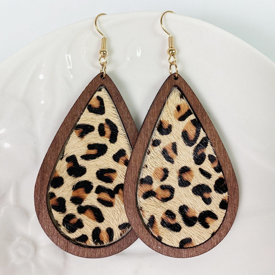 1 Pair Drop Earrings Leopard Water Drop-shaped Jewelry Bohemian Delicate Hook Earrings for Daily Wear Image 12