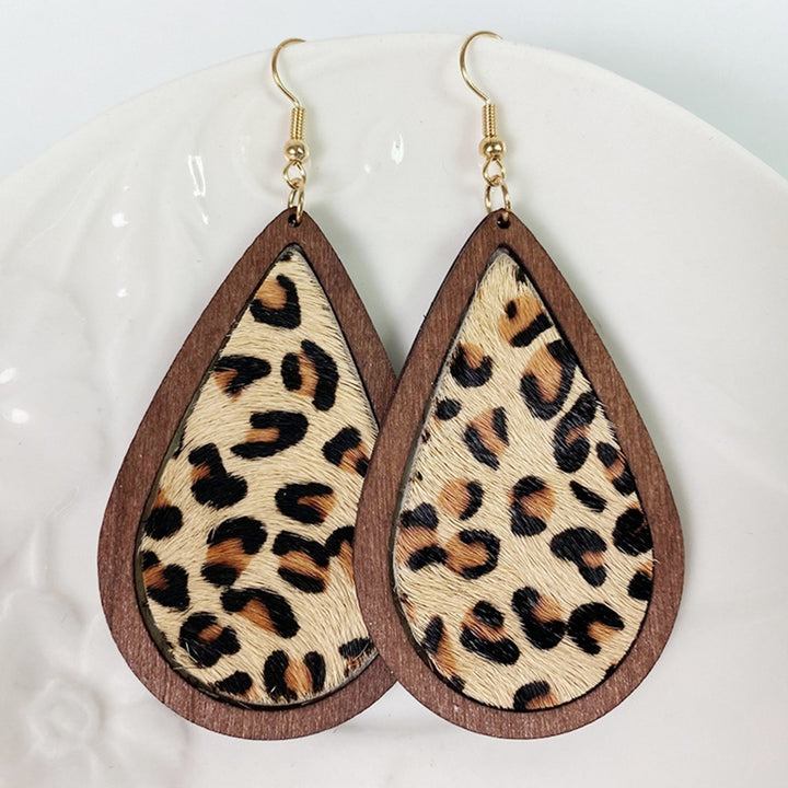 1 Pair Drop Earrings Leopard Water Drop-shaped Jewelry Bohemian Delicate Hook Earrings for Daily Wear Image 12