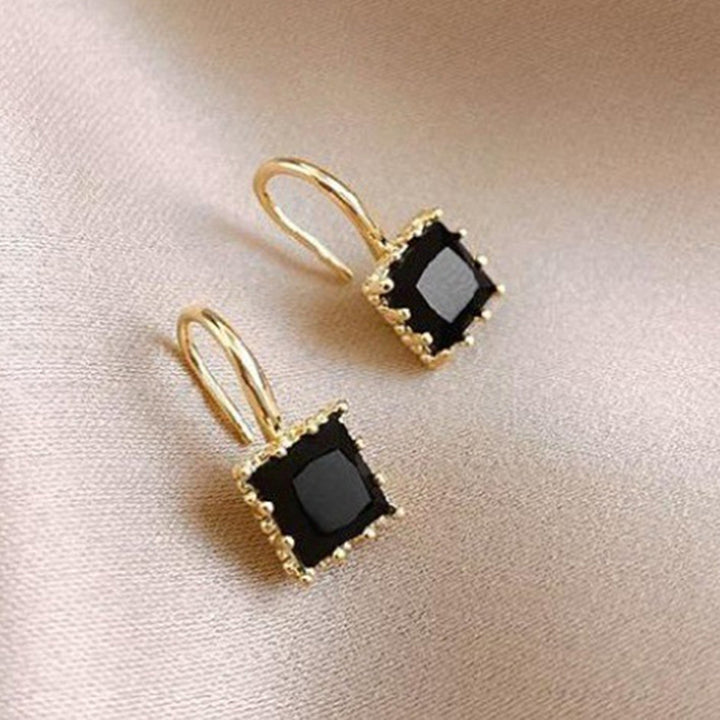 1 Pair Stud Earrings Square Shape Rhinestone Jewelry Fashion Appearance Long Lasting Ear Studs for Daily Wear Image 9