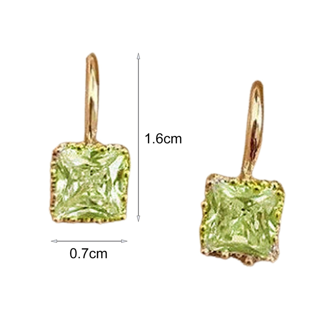 1 Pair Stud Earrings Square Shape Rhinestone Jewelry Fashion Appearance Long Lasting Ear Studs for Daily Wear Image 11